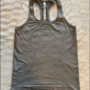 Lululemon swiftly tank; grey; size 10